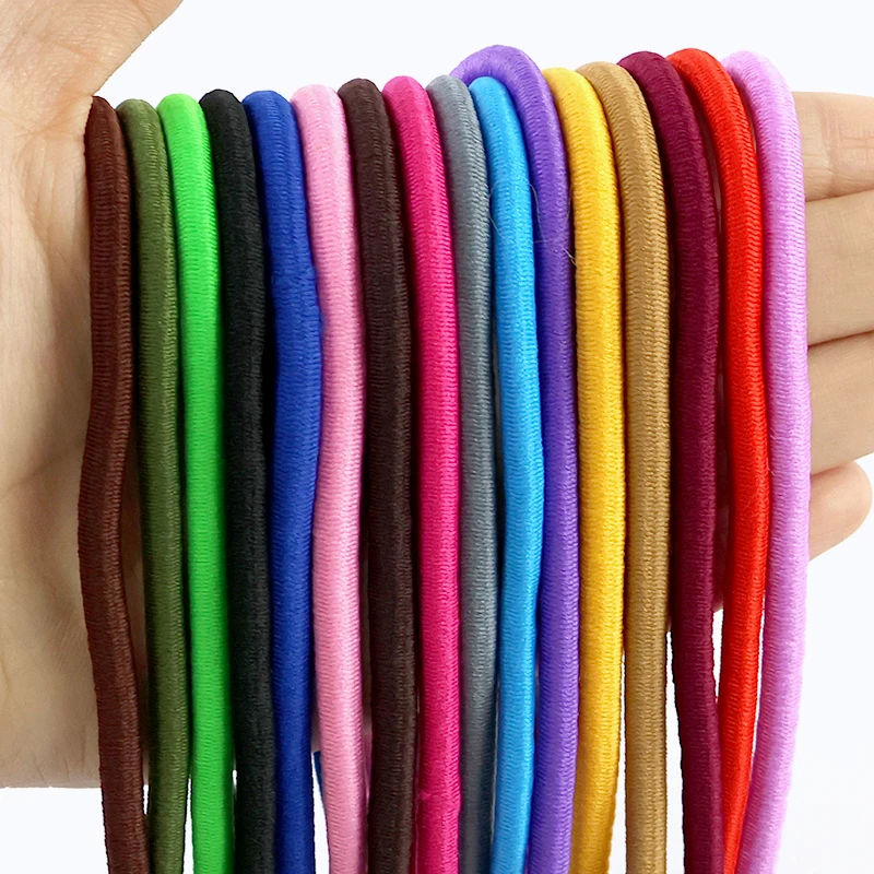 4-20M 4.5-5mm Color Elastic Rope For Pant Belt Round Stretch Rubber Band Headwear Decoration Spring Cord DIY Sewing Accessories