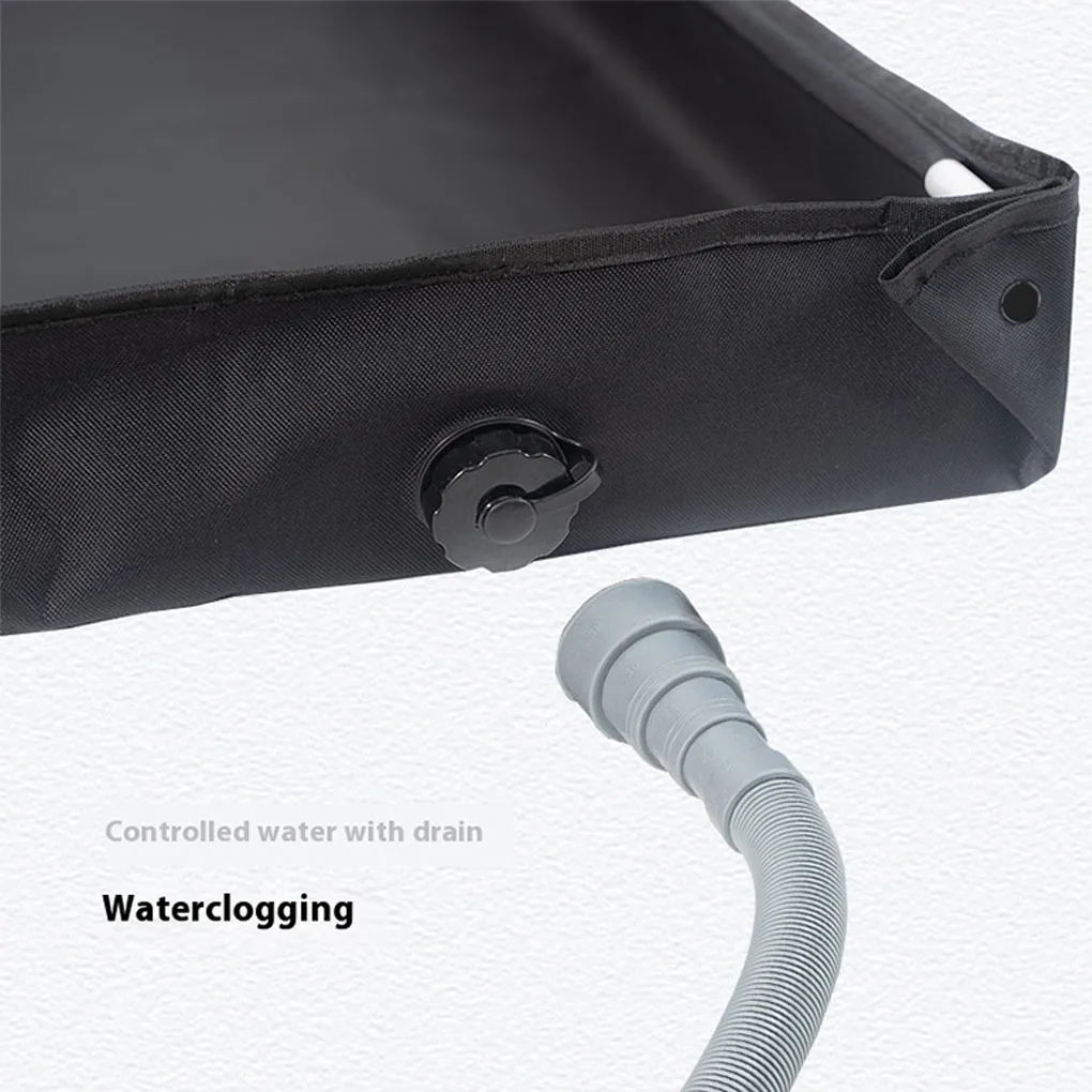 Portable Shower Pan with Drain Hose Foldable Shower Base Outdoor Tent Shower Tray for RV Outdoor Camping Shower Beach Pet Bath