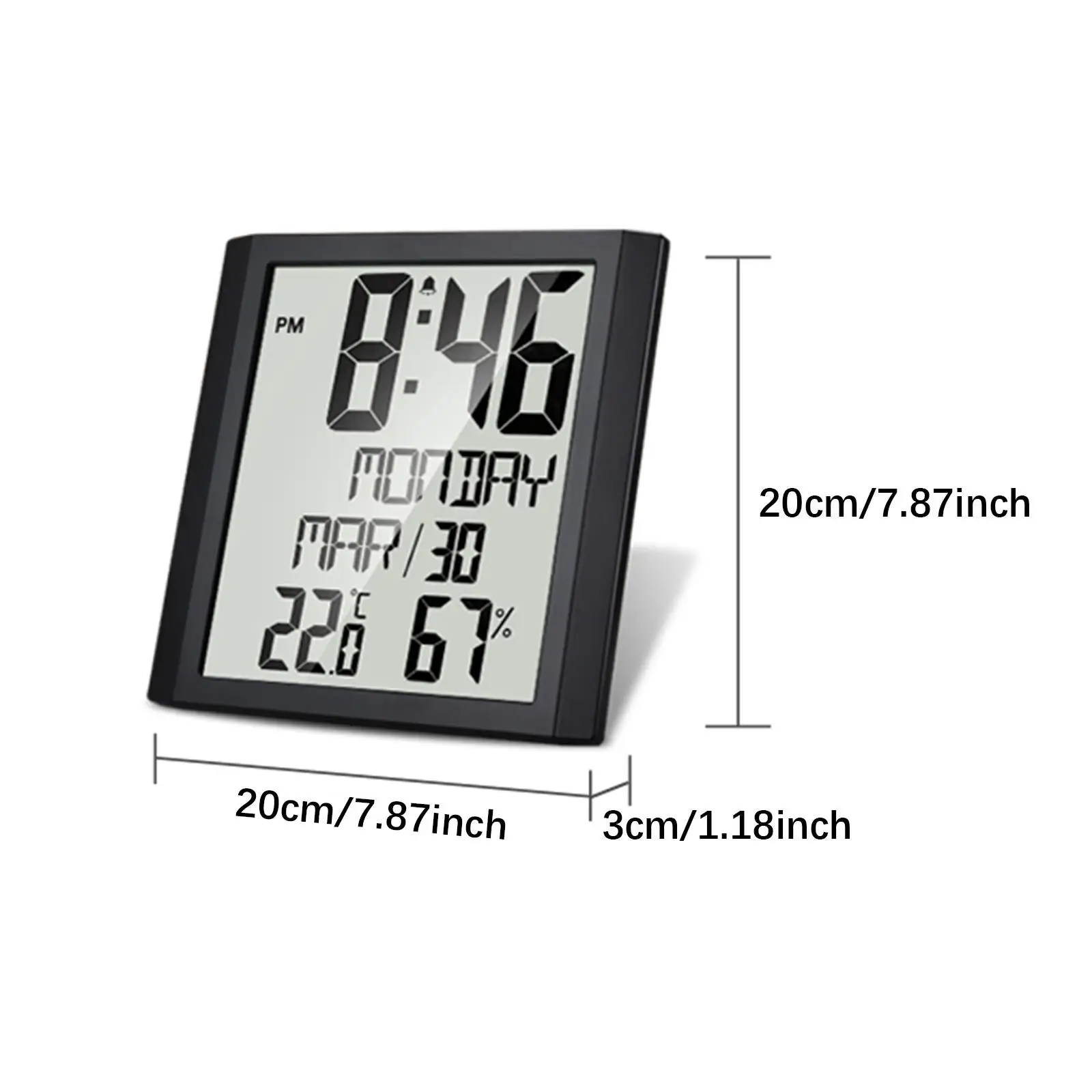 Despertador digital prático relógio de parede de 8,6 polegadas para mesa quarto ao lado