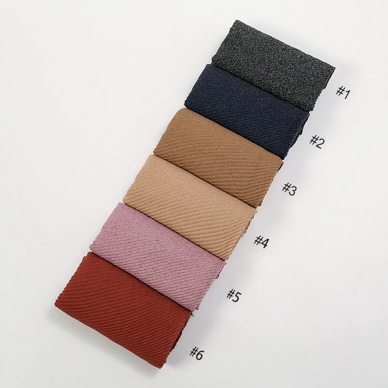 Fashion Ramadan Pleated Hijab For Women Muslim Scarf Long Shaws Shimmer Glitter Polyester Headscarf Wrap Islamic Turban Scarves