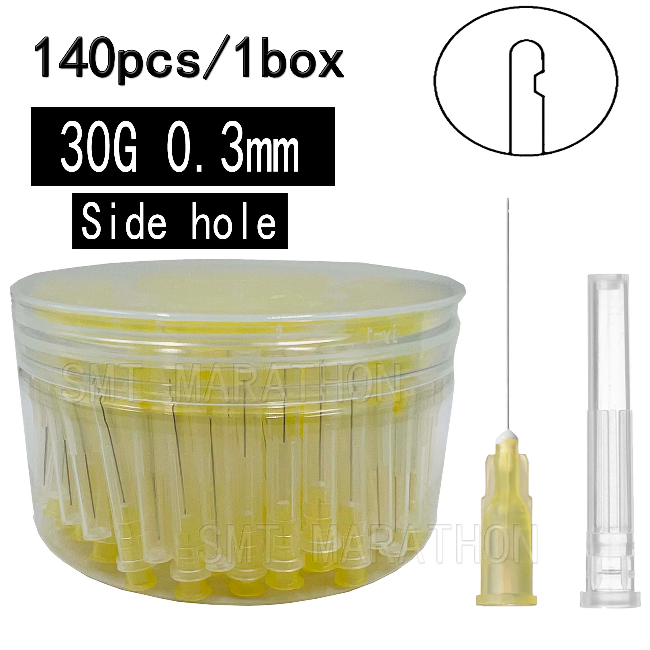 140Pcs/Box Dental Endo Irrigation Needle Tips 30G 0.3mm Dental Root Canal Lateral Irrigation Needle for Root Canals
