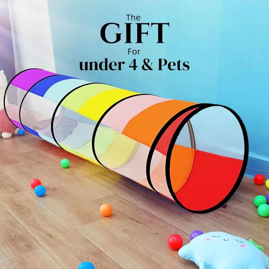 Play TunnelPop Up Crawl Through Tunnel Tente de jeu pour bébé ou animal de compagnie Tentes pop-up pliables avec sac de transport Tunnel de jeu coloré avec