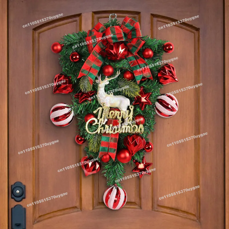Christmas Decorations Christmas Elk Upside Down Tree Red Fruit Christmas Wreath Outdoor Garden Decorations