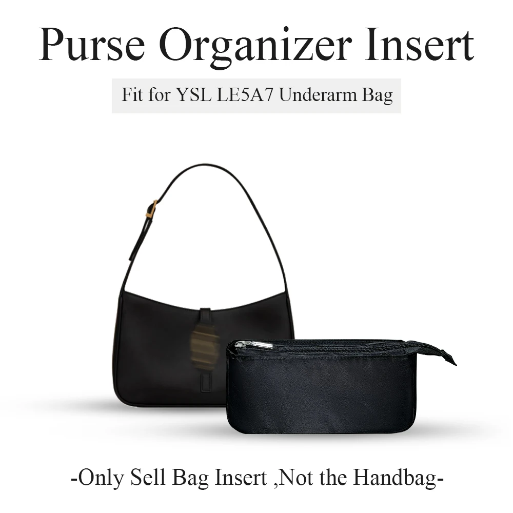 Nylon Purse Organizer Insert Fit for YSL LE5A7 Underarm Bag Slim Inner Liner Makeup Bag Organizer Insert Inside Bag In Bag