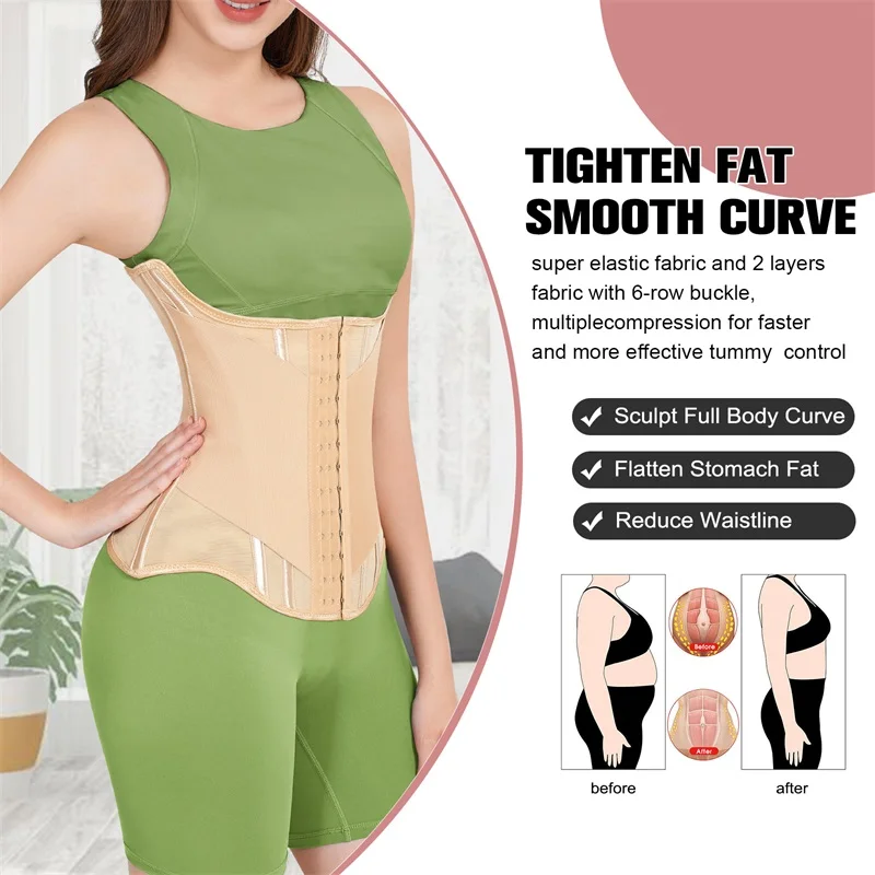 MiiOW  U-shaped Waist Trainer Corset Women Buttoned Shapers Breast Lifted Waist Trainer Steel Bone Flat Belly Slimming Shapewear