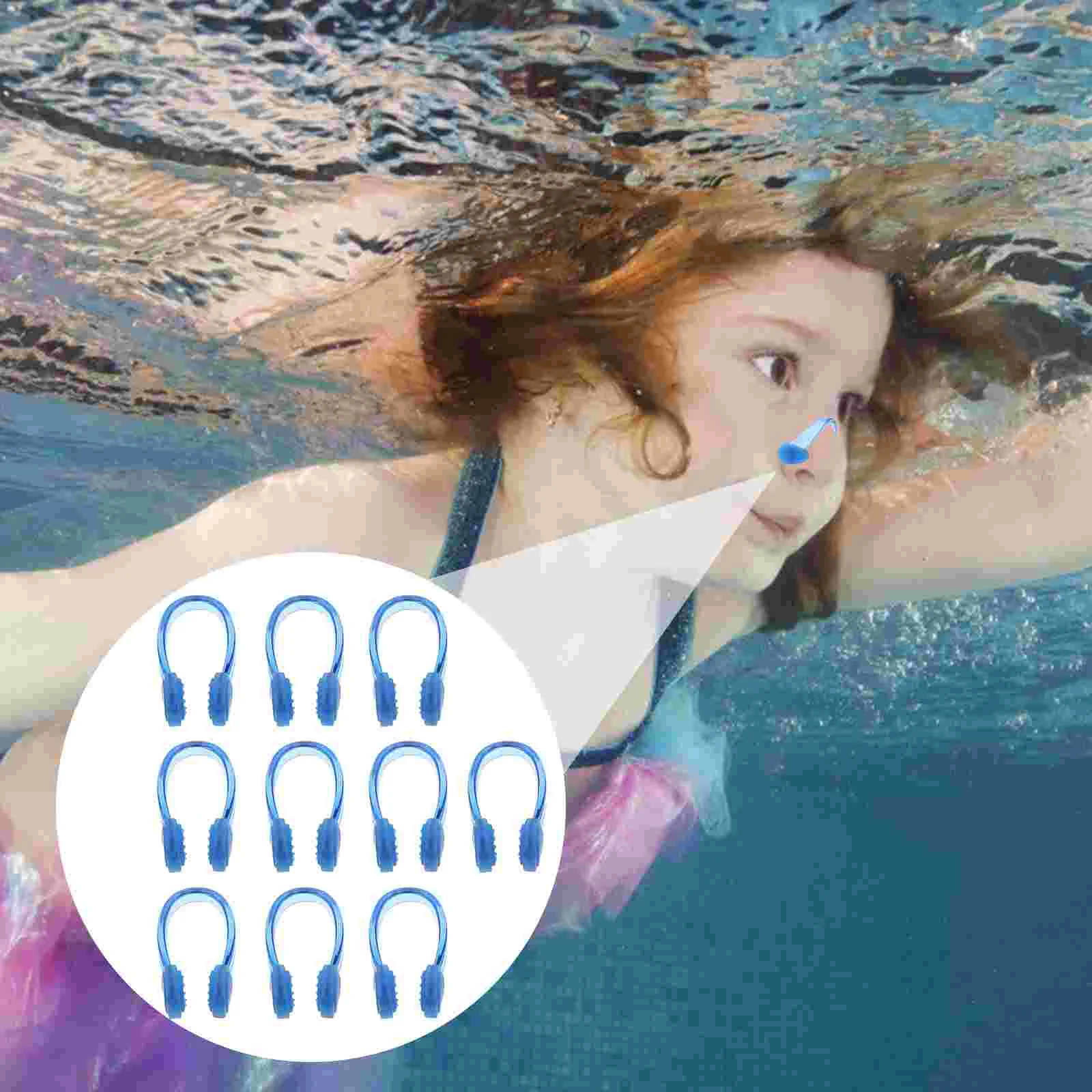 

10 Pcs Silicone PC Nose Clip Reusable Safe for Swimming Beginners Anti Choking Water Blocking Pool Accessories Nose