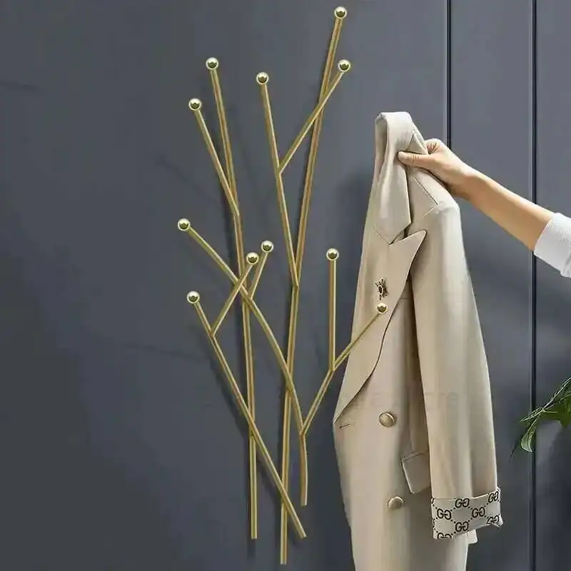 

Mount Metal Boutique Clothes Rack Wall Golden Balcony Portable Clothes Drying Rack Entrance Minimalist Estantes Nordic Furniture