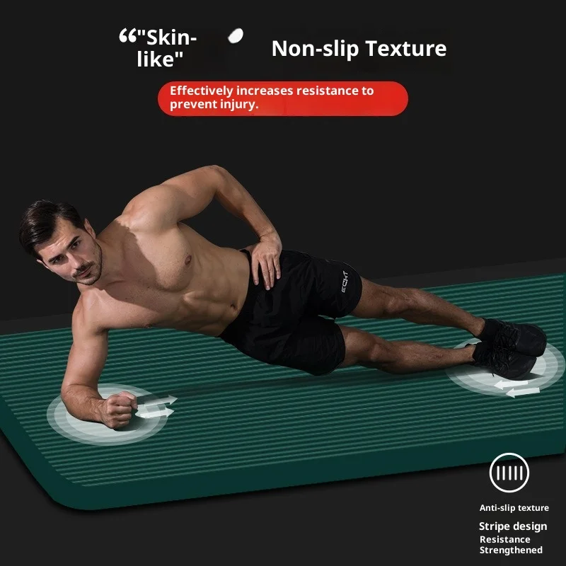 NBR Extra dick, extra lang, extra breit, Yogamatte, rutschfest, für Herren, Zuhause, Fitnessstudio, Pilates, Tanz, Workout, Fitness, langlebig, ungiftig, Grün