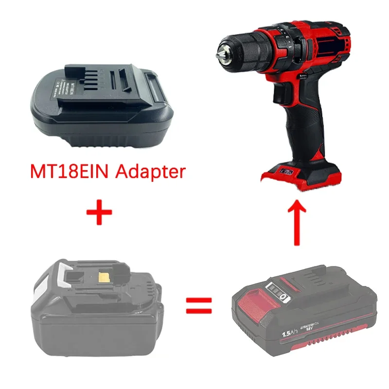 MT18EIN Battery Converter Adapter Charger For Makita 18V Li-ion battery BL1830 BL1850 BL1860 to For Einhell 18V Lithium Tool