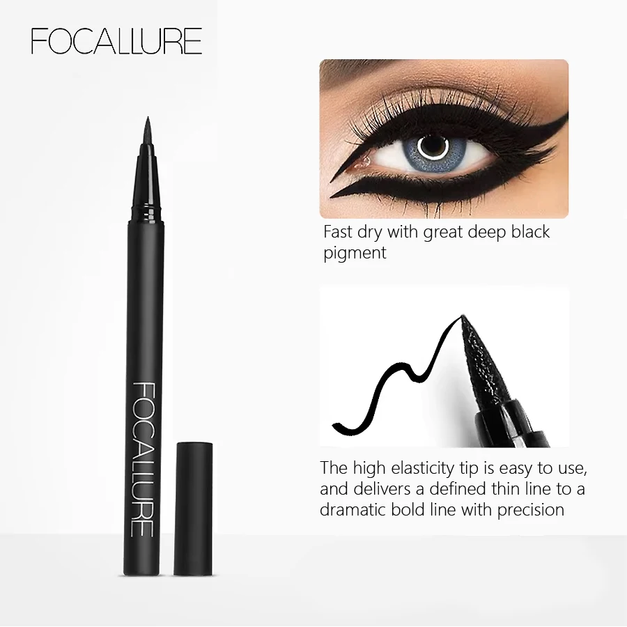 FOCALLURE Liquid Eyeliner Pen Make Up 24 Hours Long Lasting Waterproof Ink Quick Drying Eyeliner