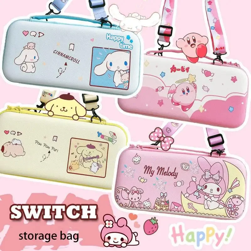 Sanrio Cinnamoroll My Melody Purin Dog Switch Storage Bag Diagonal Protective Case High-Value Anti-Fall Portable Girlfriend Gift