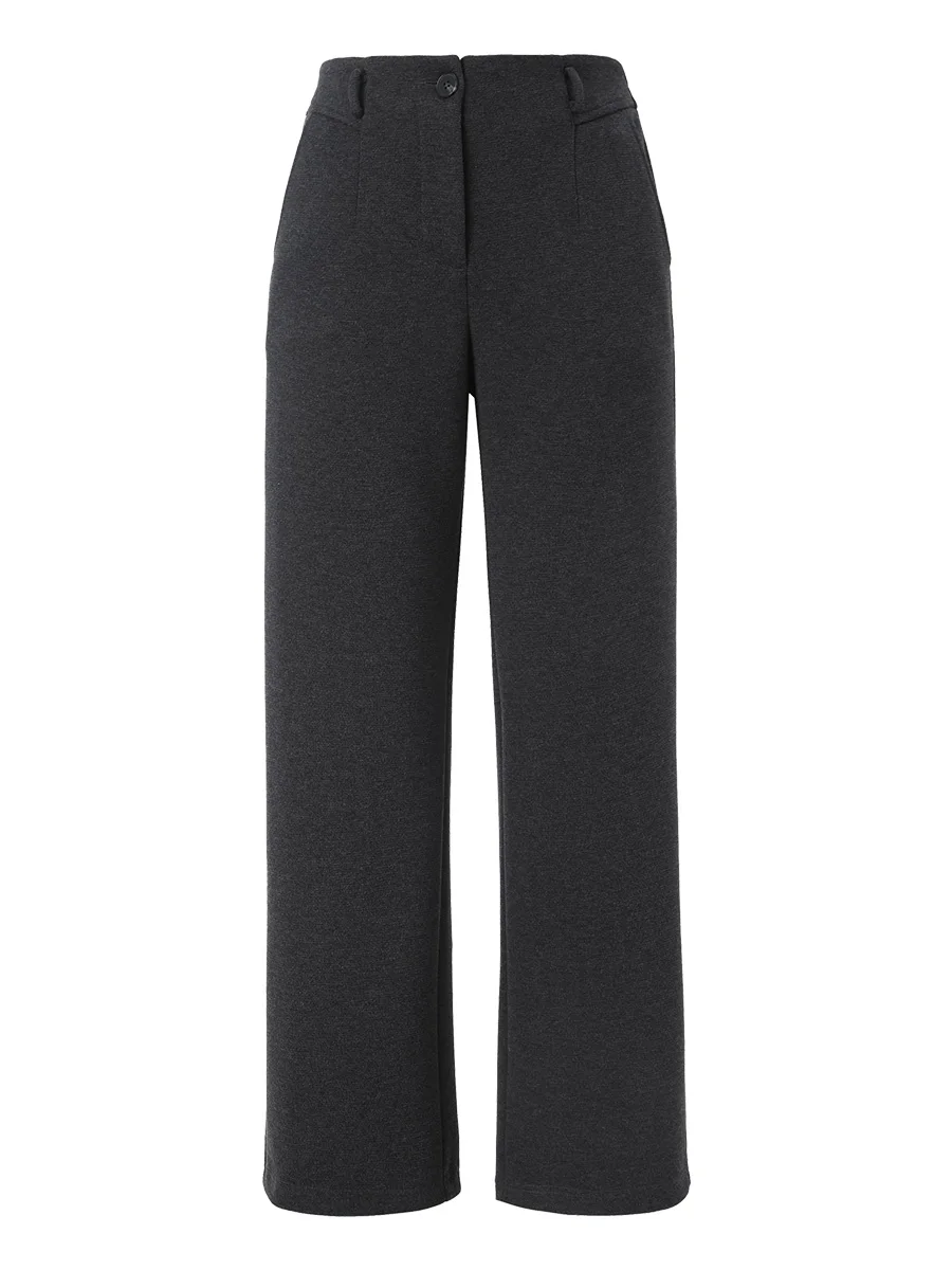 Pantalon de costume à jambes larges platine pour femmes, décontracté, ample, tricoté, Long, taille haute, coupe droite, nouvelle collection automne hiver
