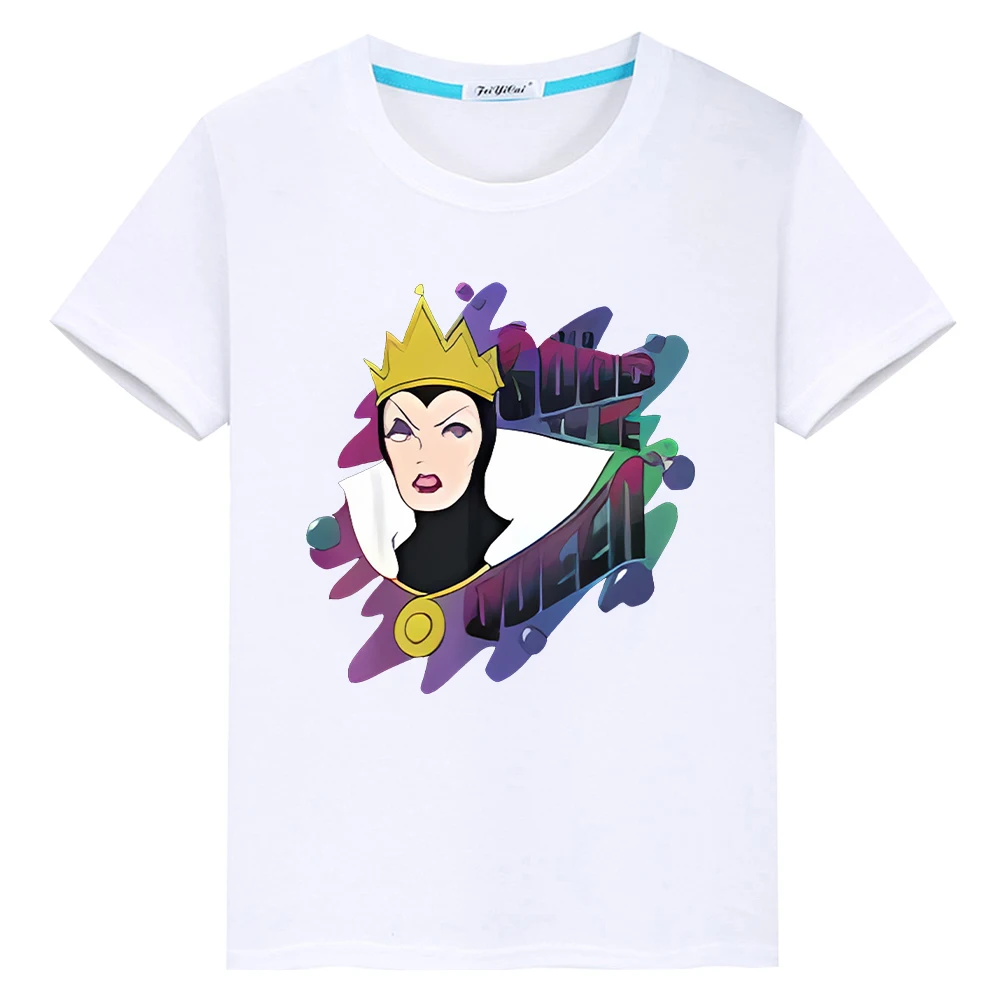 

Queen Mys print t shirt for kids boy 10years Anime Short Halloween cartoon Tops Evil 100%Cotton Tees y2k kids clothes girls