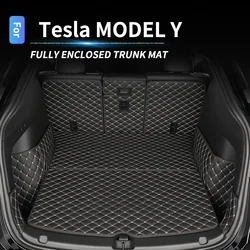 For Tesla Model Y Car Trunk Storage Pad Inter Accessories Front Trunk Storage Mat Protective Bottom Pad Leather Decoration Trim
