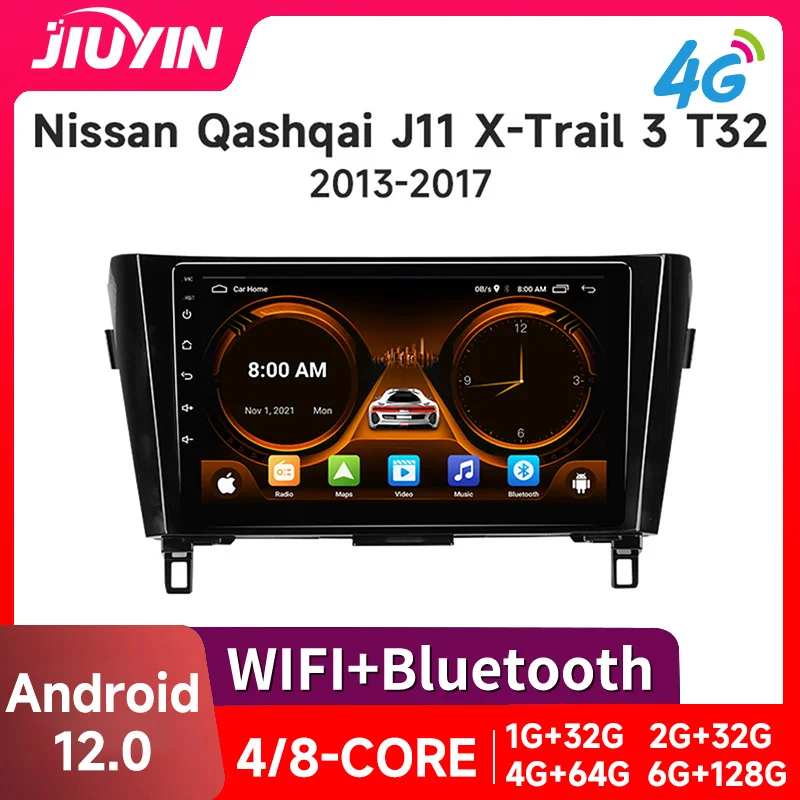 

JIUYIN 2 Din Android 12 Car Radio for Nissan Qashqai 2 J11 X-Trail T32 Rogue 2013-2021 Multimedia Player 2Din Carplay Head Unit