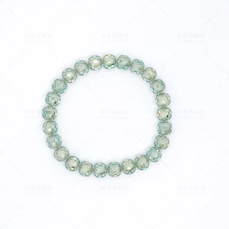 2024 The Latest Color Moissanite Bracelet Small Fresh Temperament Bracelet Light Blue Beaded Bracelet China Factory Direct Sales