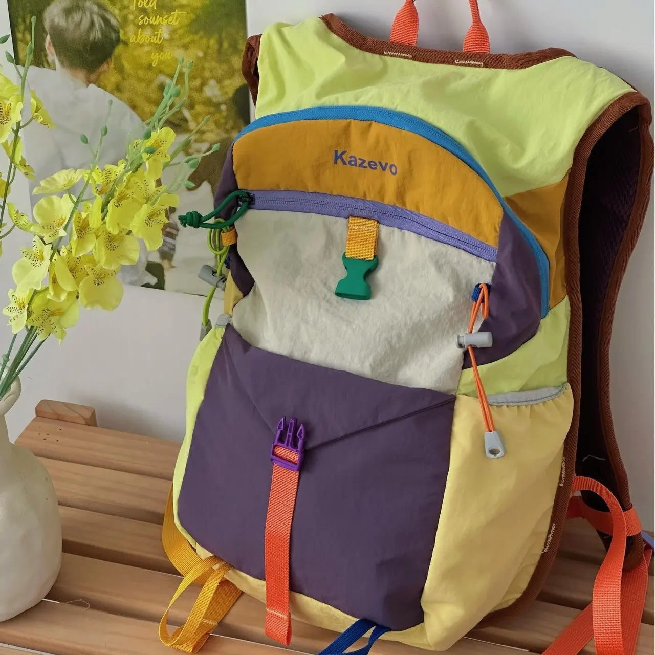 다채로운 도파민 야외 스포츠 가방 여성용 대용량 경량 캐주얼 여행 학교 가방