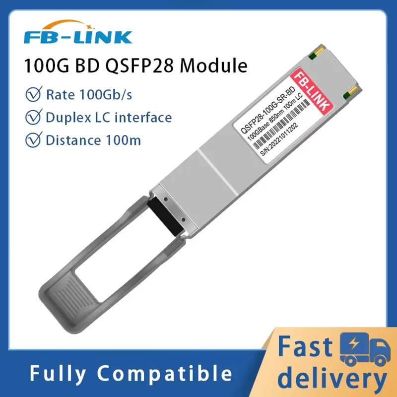 سعر المصنع 100G QSFP28 850nm 100m SR4 MMF وحدة الإرسال والاستقبال الضوئية دوبلكس LC متوافقة مع Cisco Mikrotik Mellanox Juniper