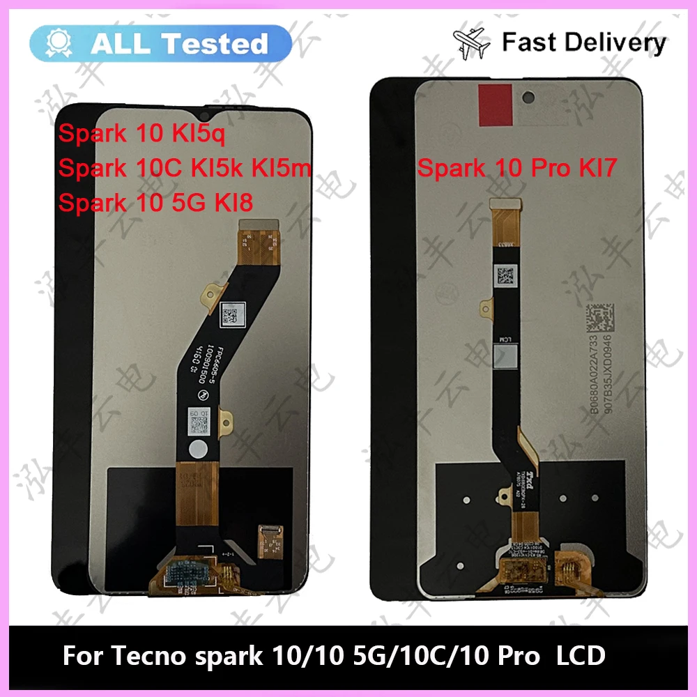 For Tecno Spark10 KI5q Spark 10 5G KI8 LCD Display Touch Digitizer Spark 10C KI5k KI5m LCD Sensor Tecno Spark 10 Pro KI7 LCD