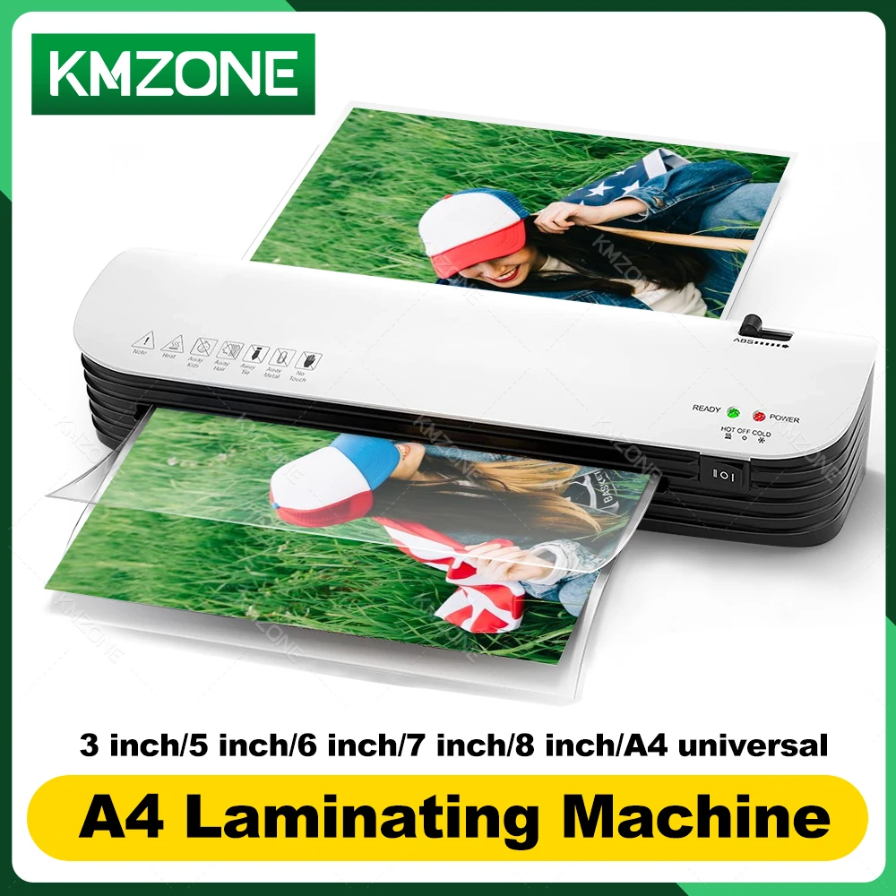 SL299 Desktop Laminator Machine Hot and Cold Lamination Device Kit 2 Roller System 9 Inches Max Width for A4 A5 A6 Laminator Set
