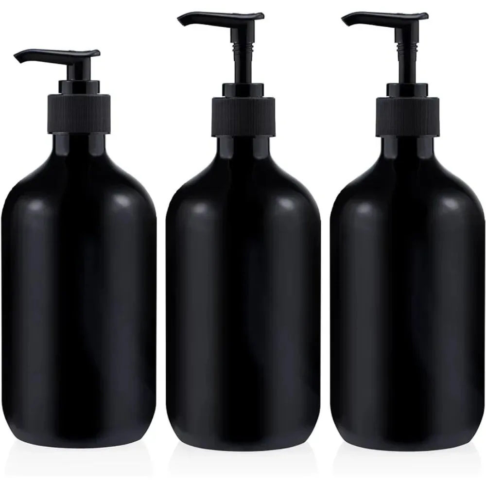 

3PCS 300/500ML Plastic Pump Bottles Shampoo Conditioner Body Wash Dispenser Containers Refillable Lotion Bottles for Bathroom