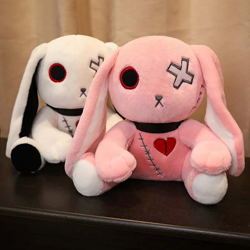 

Stuffed Plush Rabbbit Dark Series Toy Easter Bunny Doll Gothic Rock Style Bag Halloween Plush Toy Girls Boys Christmas Gifts