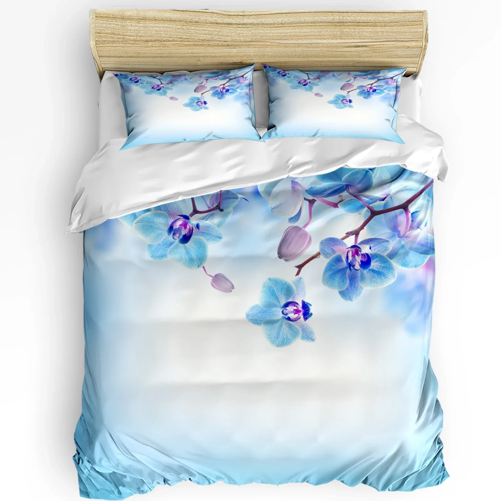 

Orchid Flower Petal Branch Printed Comfort Duvet Cover Pillow Case Home Textile Quilt Cover Boy Kid Teen Girl 3pcs Bedding Set