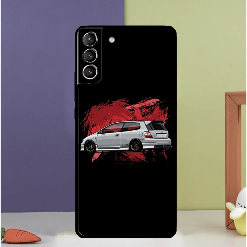 JDM Type R Civic Sport Car Case For Samsung Galaxy S23 S21 Ultra S22 Plus Note 10 20 Ultra S8 S9 S10 S20 FE Cover Coque