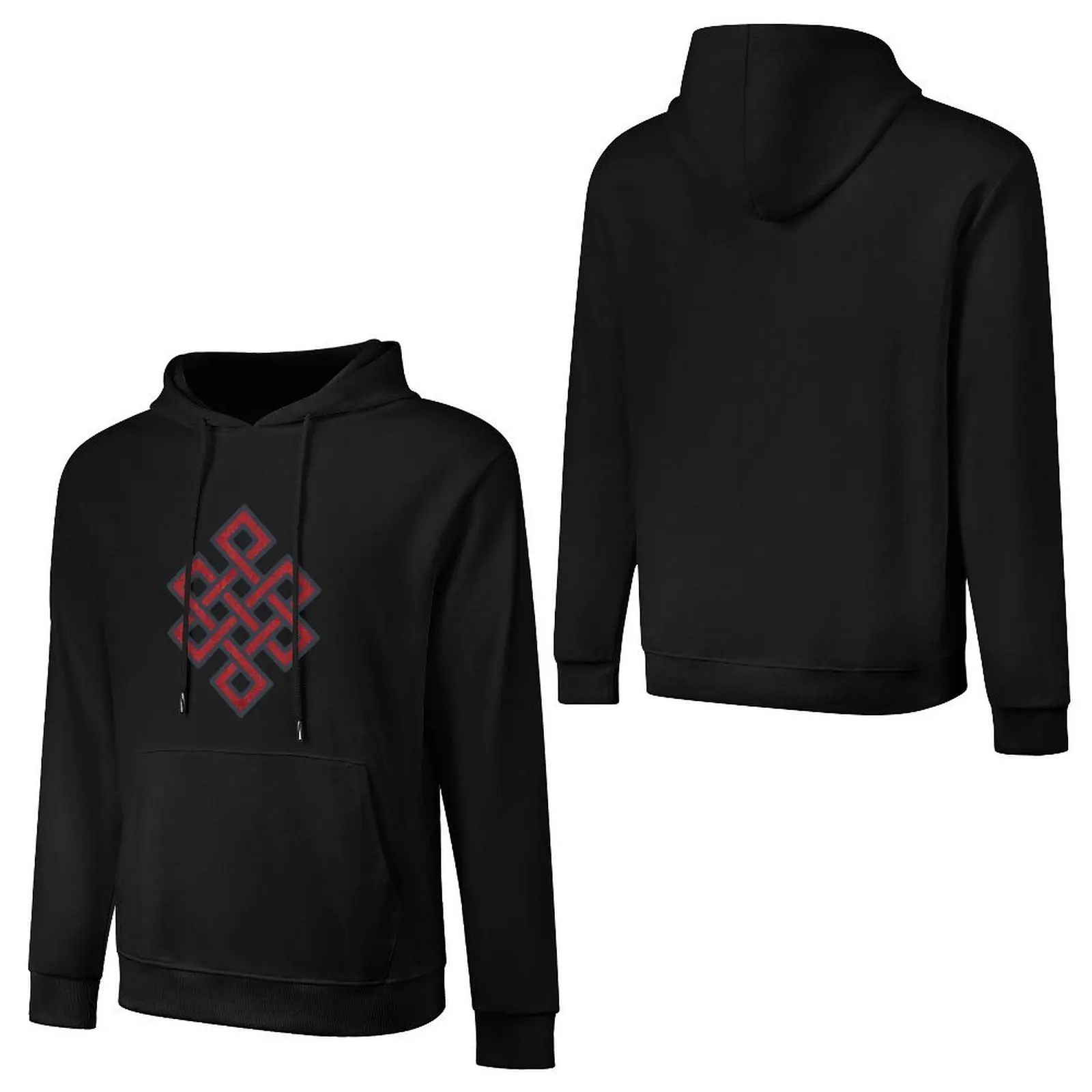 Buddhism - Endless Knot Winey Red Pullover Hoodie hooded shirt mens clothes autumn jacket men mens clothing graphic hoodie