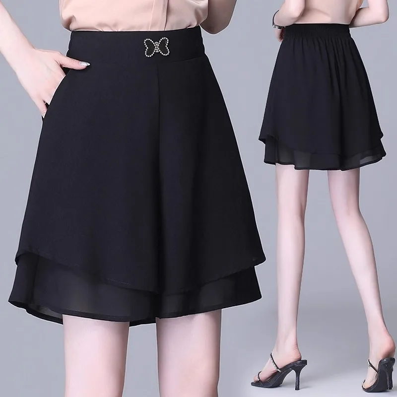 

Polka Dot Shorts for Women Summer Loose Wide Leg A-Line Slimming Thin Casual Five-Point Mid-Length Shorts