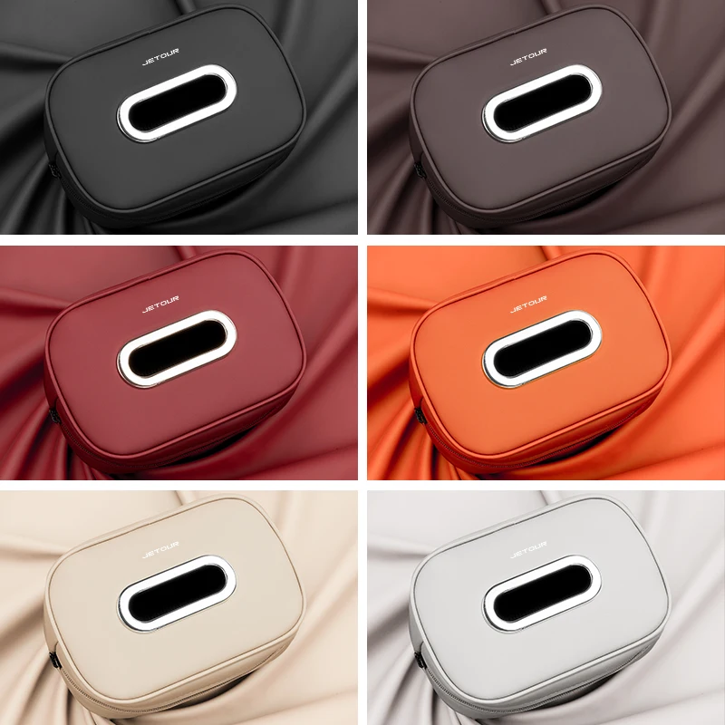 

Leather Car Tissue Box Backrest Storage Bag For Chery Jetour X70 X70SM X90 X95 Plus DASHING i-DM T2 T3 Car Interior Accessories