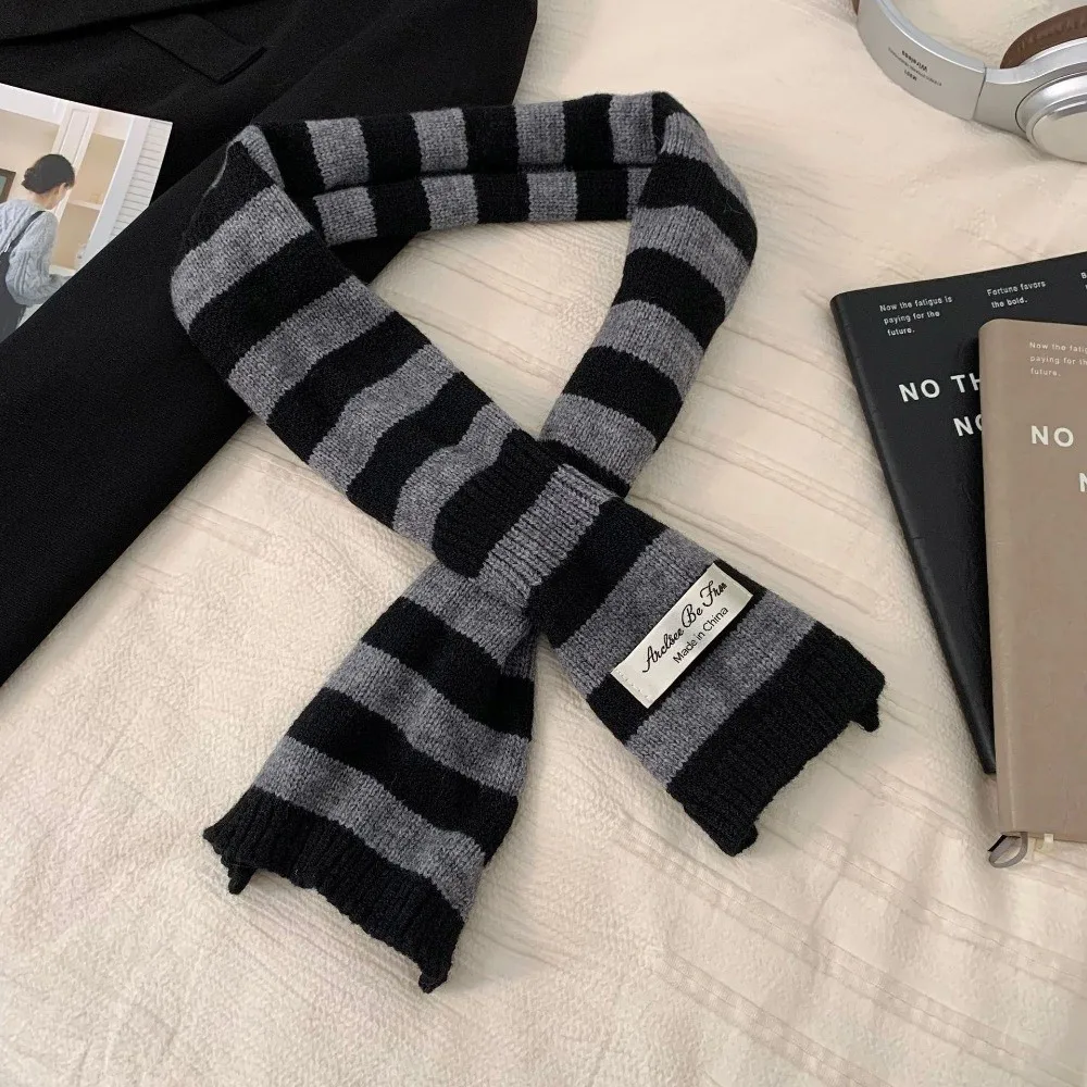 

Модные длинные полосатые шарфы, теплый вязаный шарф в стиле Spice Girl, женский шарф из смеси шерсти