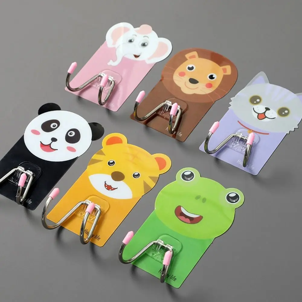 

Self Adhesive Animal Wall Hook Creative Non-Marking Wall Mounted Sticky Hook Cartoon Wall Storage Hooks Bathroom