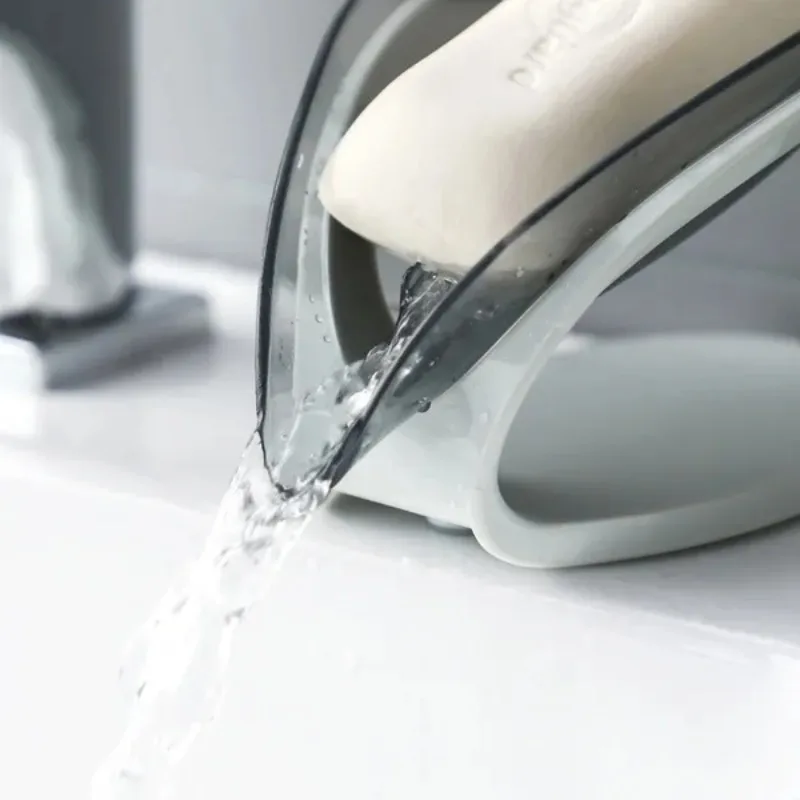 ورقة شكل صندوق الصابون استنزاف حامل الصابون صندوق الحمام دش حامل الصابون طبق تخزين لوحة صينية لوازم الحمام أدوات الحمام #5