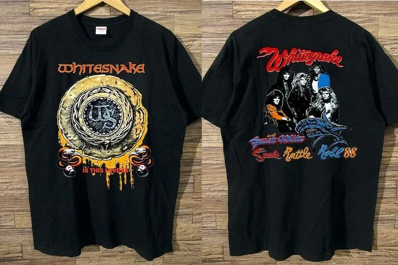 Whitesnake Is This Love '88 Concert T-Shirt, Whitesnake Rock Concert T-Shirt, Wh