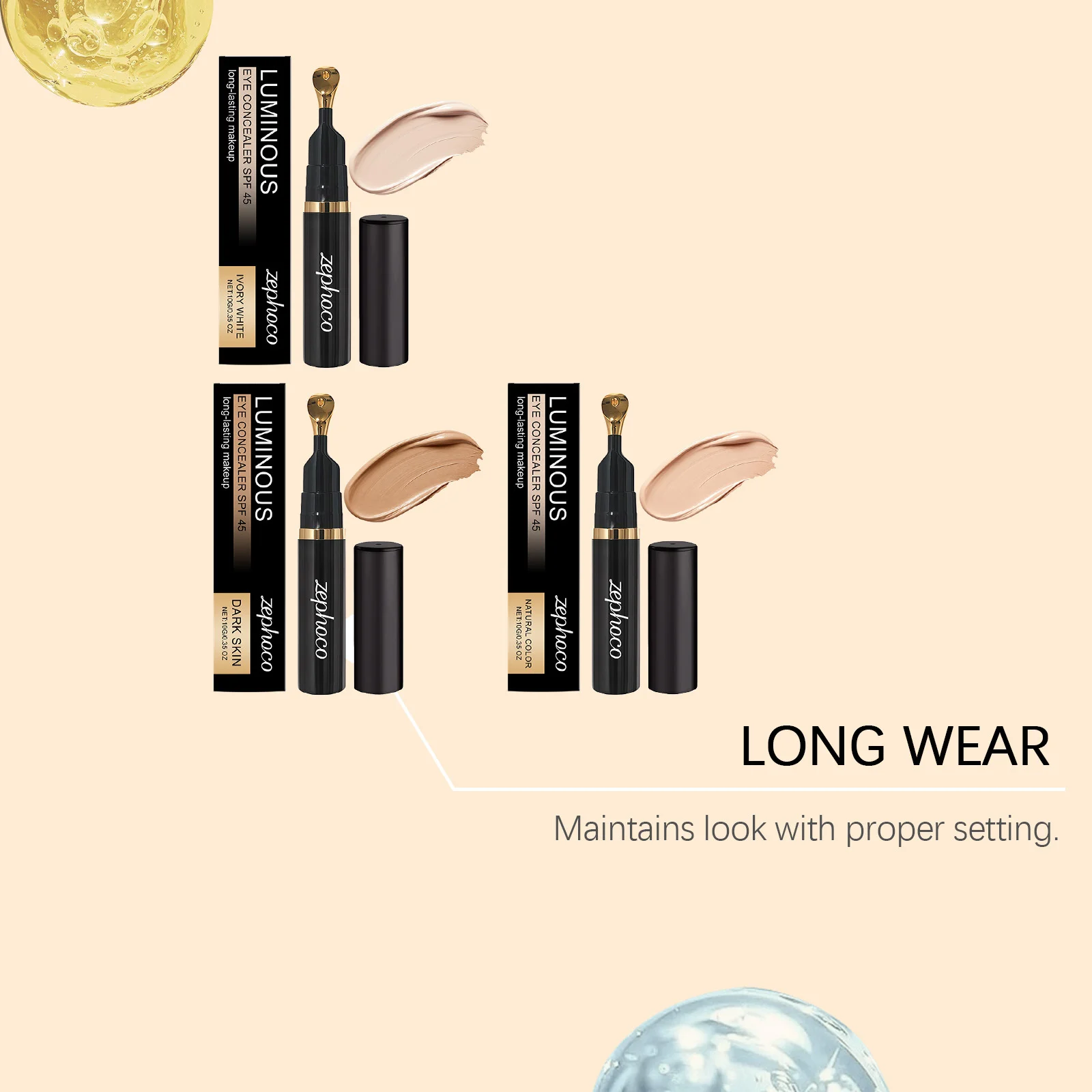 Correcteur éclaircissant pour les yeux, couverture correctrice des cernes, taches foncées, régule le teint de la peau, imperméable, Anti-transpiration, maquillage de beauté