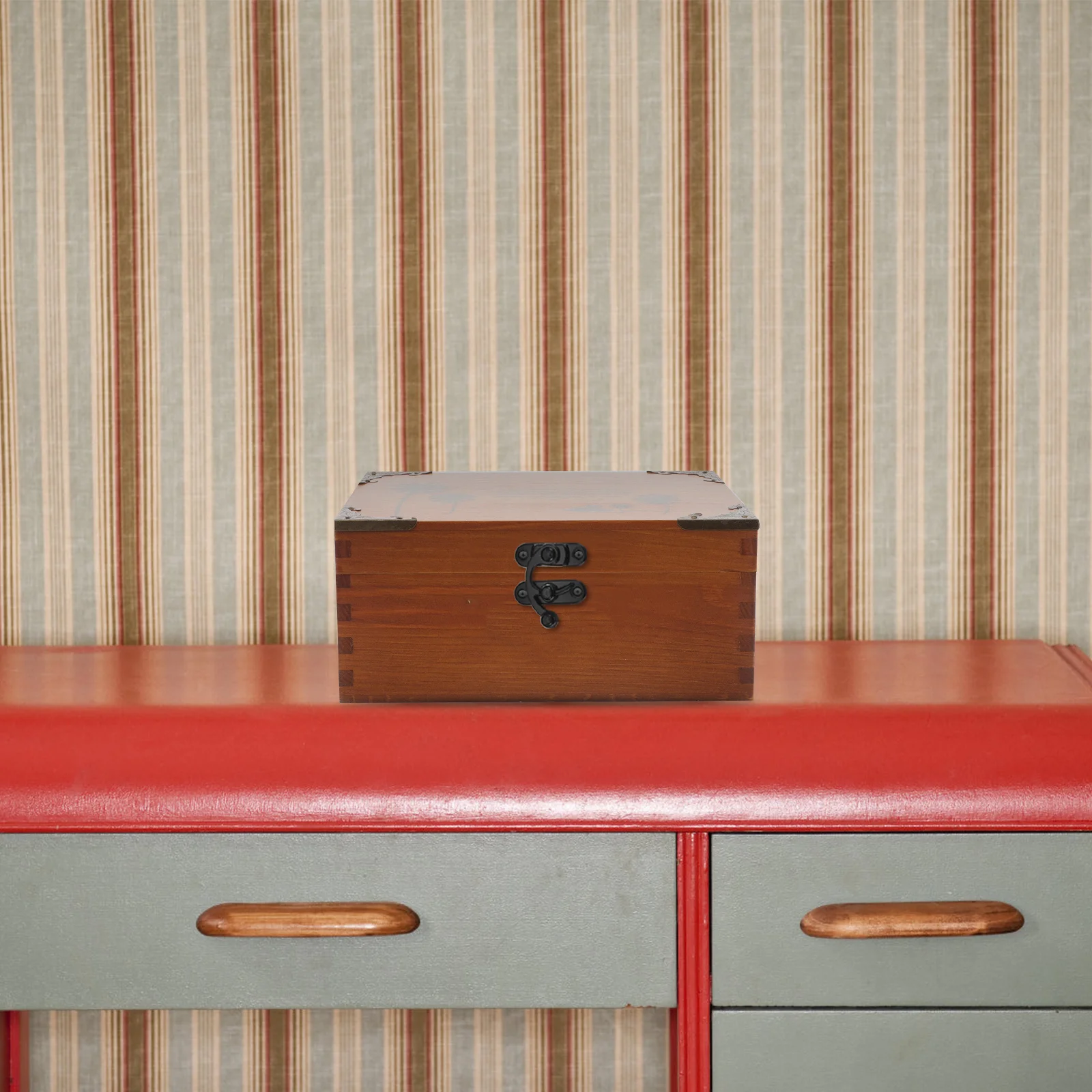 

4Pcs Vintage Horn Lock Hasp Decorative Latch Box Chest Jewelry Cabinet Security Furniture Hook Clasp Box Hasp Latch