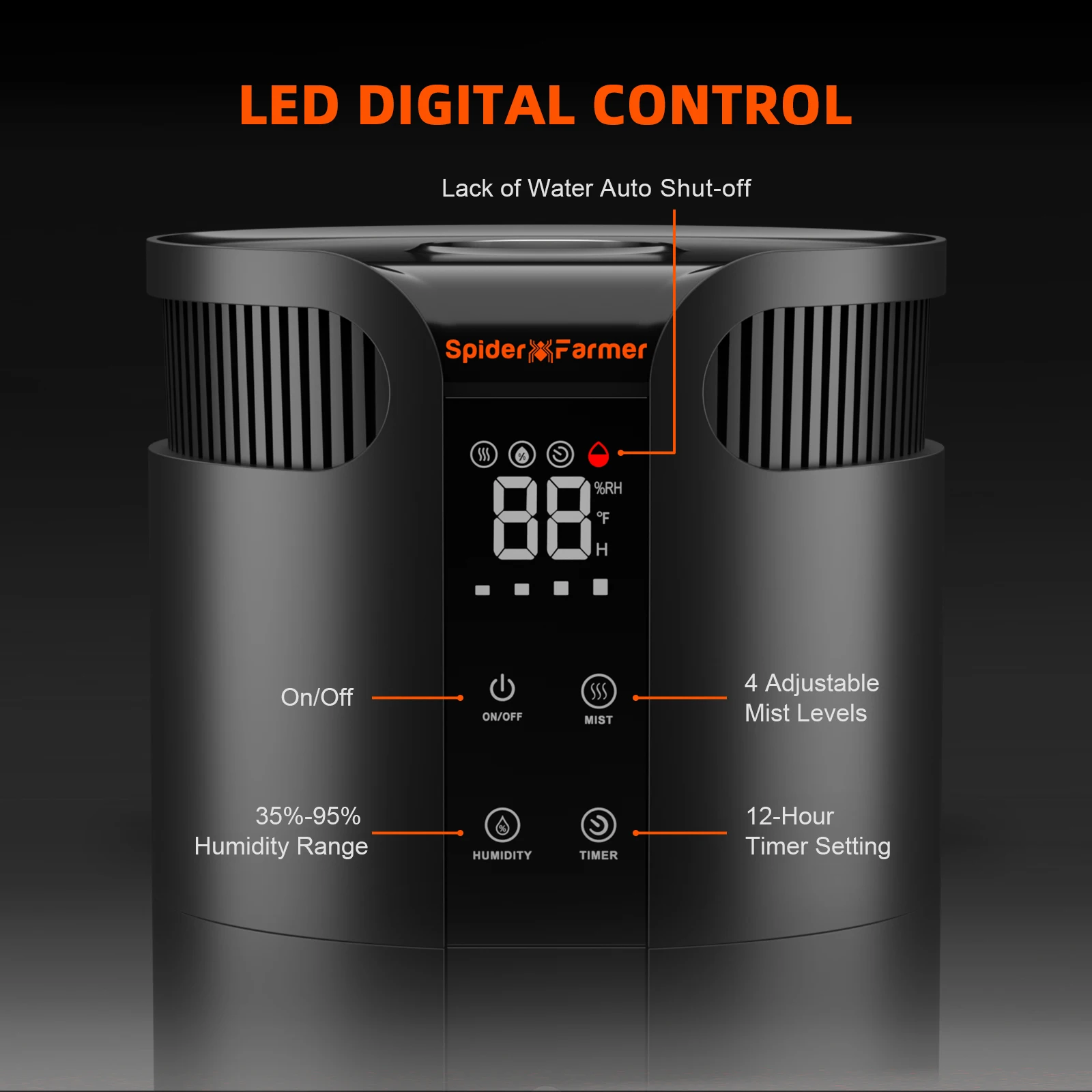 스파이더 파머 16L 공기 가습기 미스트 정화기 실내 상업용 식물 재배용