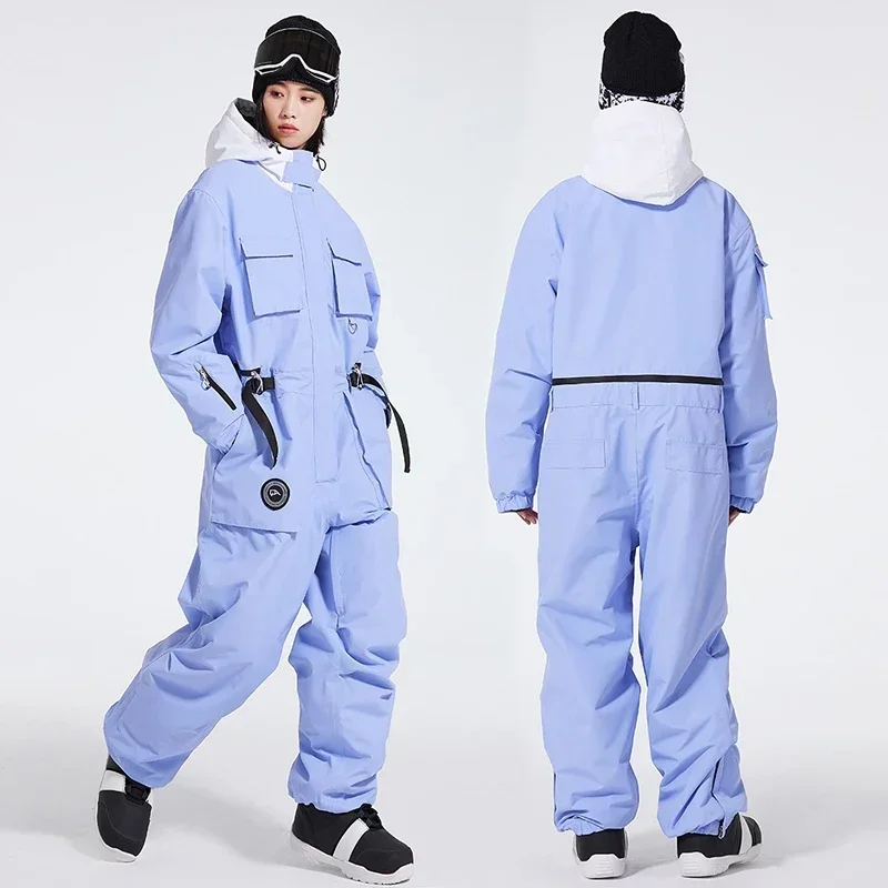 Mono de esquí con capucha para hombre y mujer, ropa de Snowboard para deportes de montaña al aire libre, a prueba de viento, para invierno, 2025