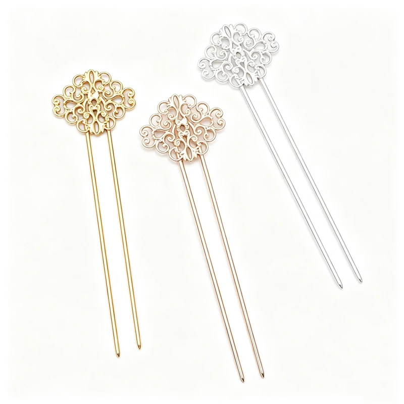 BoYuTe (10 Pieces/Lot) U Shaped Hairpin Welding Filigree Brass Diy Hair Accessories Handmade Materials Wholesale