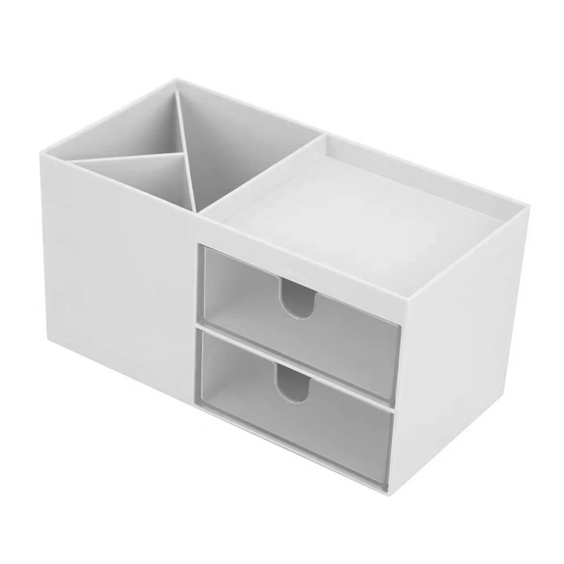 1 PCS Organizer With Sliding Drawer 2-Tier Office Desktop Organizer ABS File Holder Cute Desk Paper Letter Tray Organizer