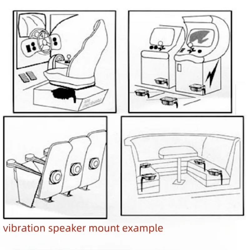 مكبر صوت ساوندرلينك اللمسي شاكر الاهتزاز 50 وات/100 وات محول باس عالي الطاقة للألعاب/المسرح المنزلي/VR 20-80 هرتز
