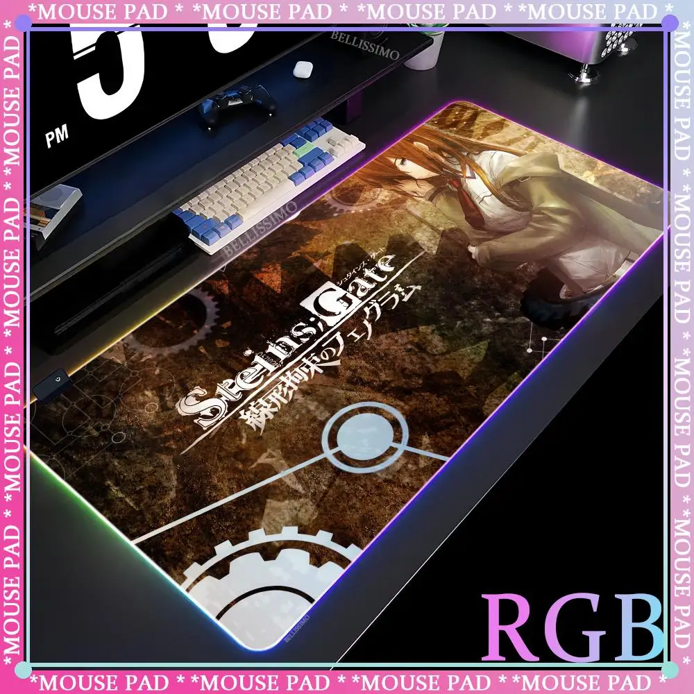 Steins Gate Mouse Game console mechanical desk LED gaming mouse pad Desktop protection RGB gaming Office accessories RGB pad