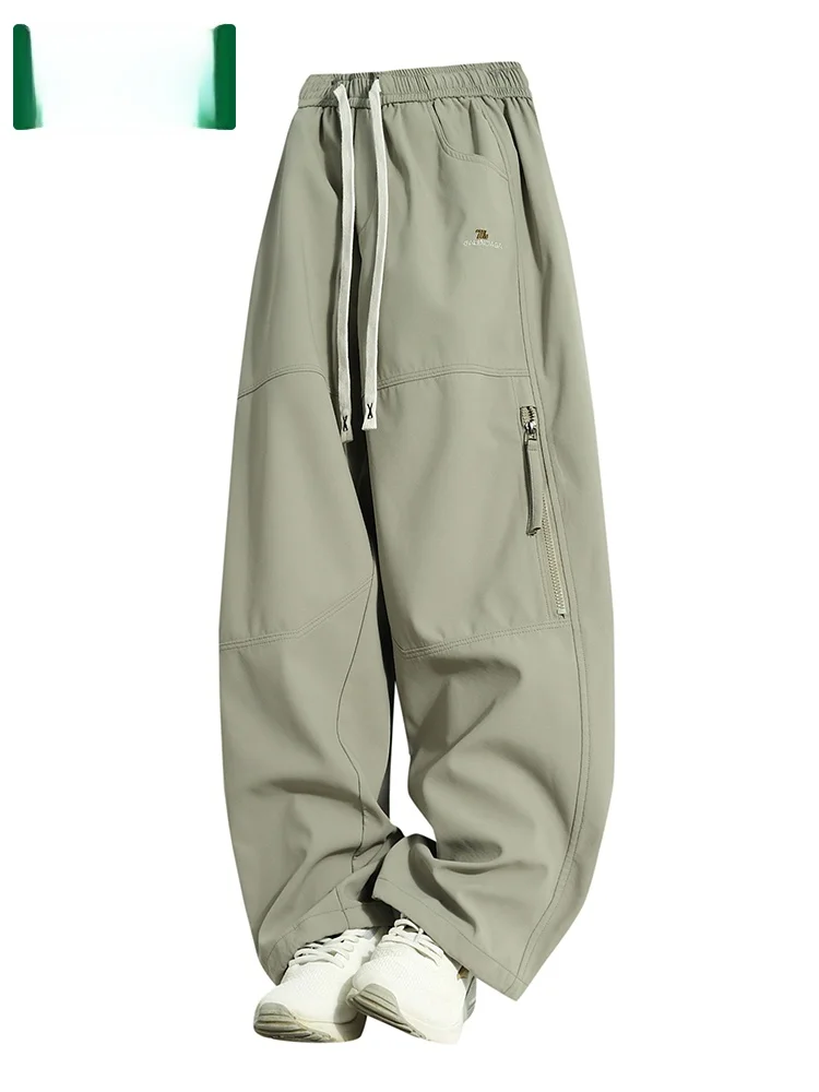 

Мужские повседневные брюки, летняя уличная свободная спецодежда, десантник, прямые длинные брюки, модное полиэфирное волокно 00%
