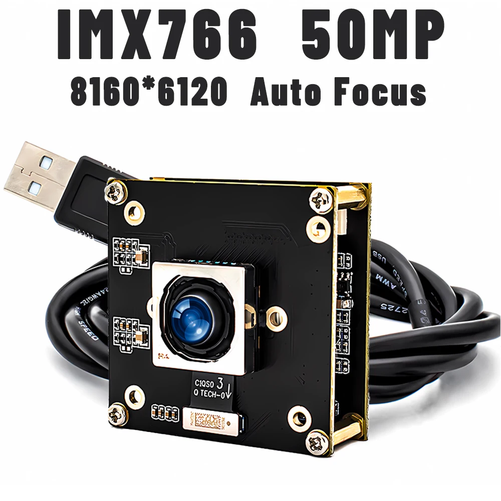 

WGWK 8K 50MP 12MP 8MP USB Autofocus Camera Module 8160x6120 IMX766 Sensor OTG UVC Plug Play PC Video Box For YouTube/OBS/Tiktok