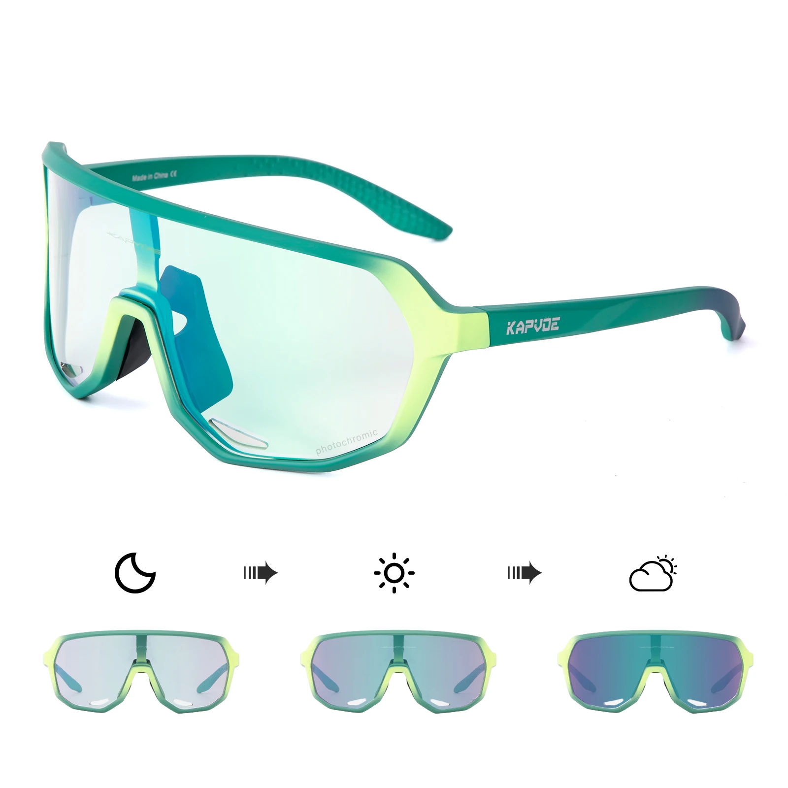 KAPVOE Outdoor Sport Meekleurende Fietsen Zonnebril UV400 Racefiets Fietsbril voor Mannen Vrouwen MTB Rijden Fietsbril
