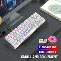 Mini Mechanical Keyboard 61 Keys RGB Backlit Keyboard PC Keypad Gaming Keyboards wired keyboard For Computer laptop Desktop CK61