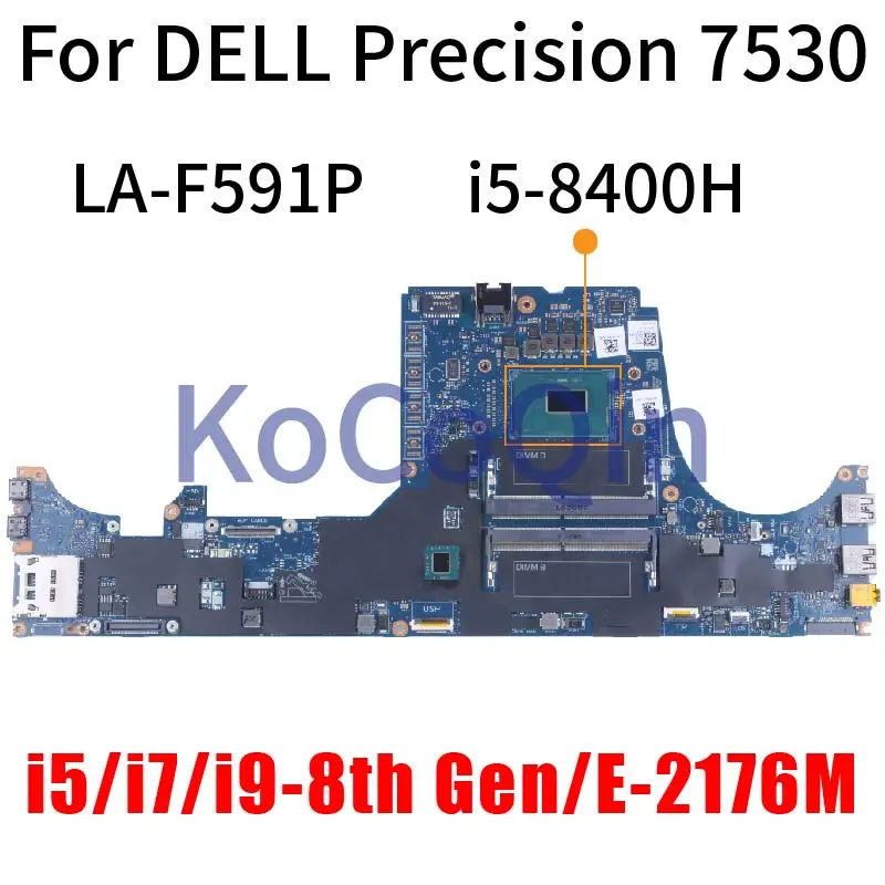 LA-F591P For DELL Precision 15 7530 Notebook Mainboard CN-02NRRM 02NRRM 2NRRM 0Y0MPW 0XM3HC 0XPVX4 DDR4 Laptop Motherboard Test