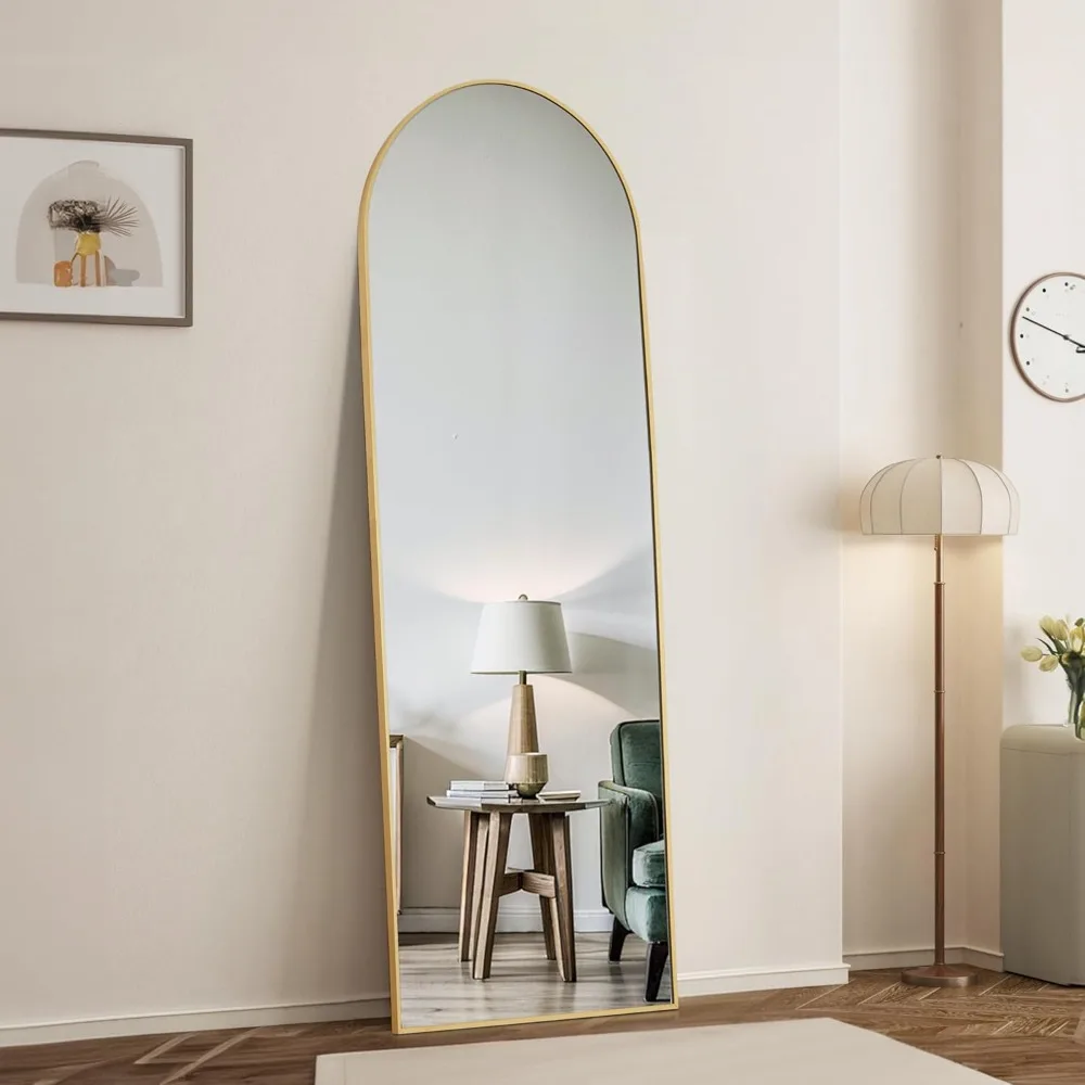 

Arched Full Length Mirror, 64"×21" Large Mirror, Full Length Mirrors for Home Wall Decor, Arched Floor Mirrors with Stand