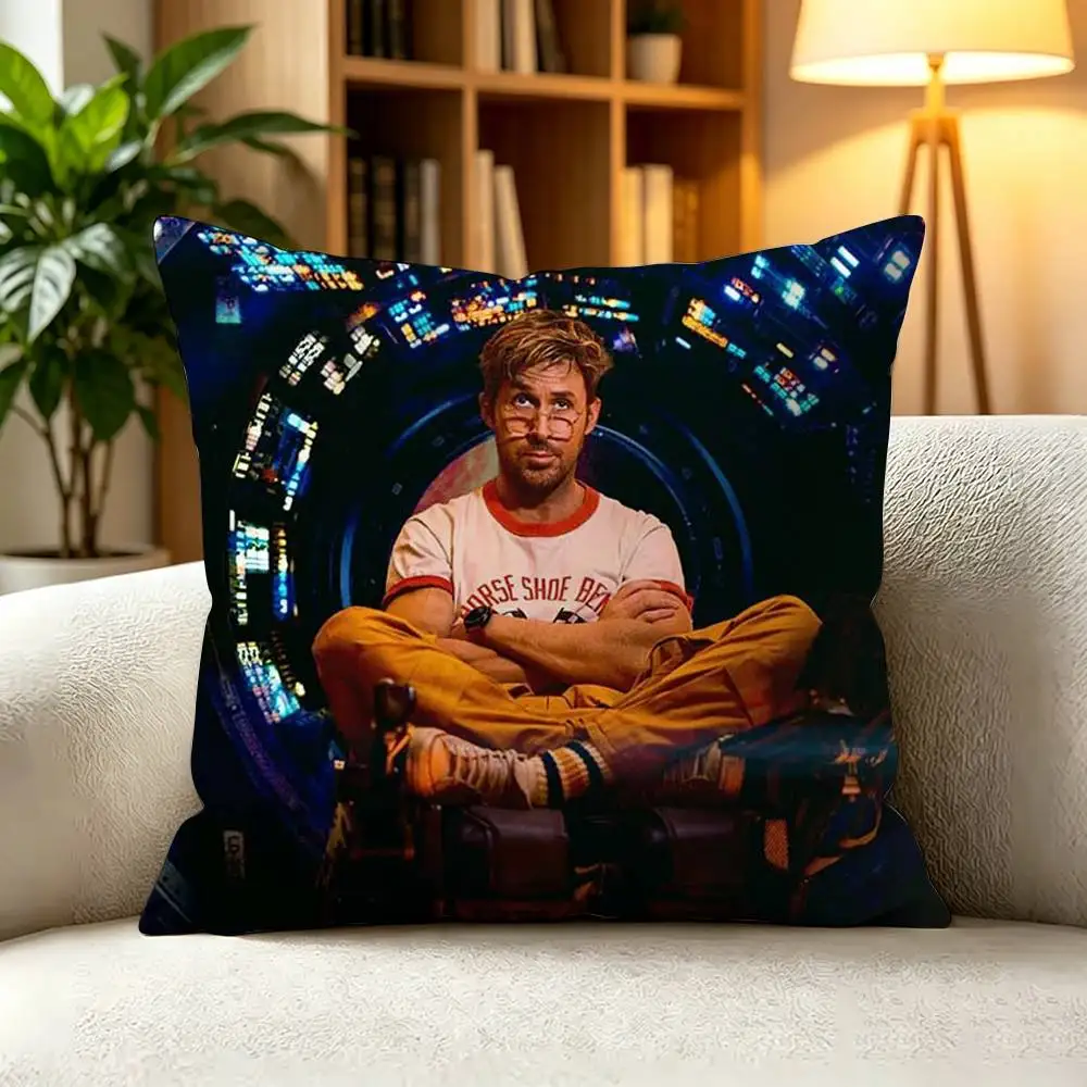 R-Ryan Gosling Project Hail Mary Sci-Fi Novel  Square Double-Sided printed Pillow Case Bedroom Bedside Pillow Sofa Cushion Cover